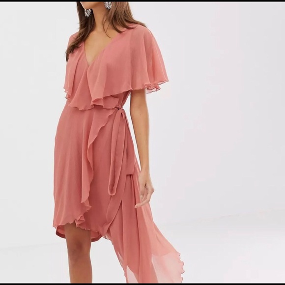 Beautiful flowy peach midi dress - Picture 7 of 7